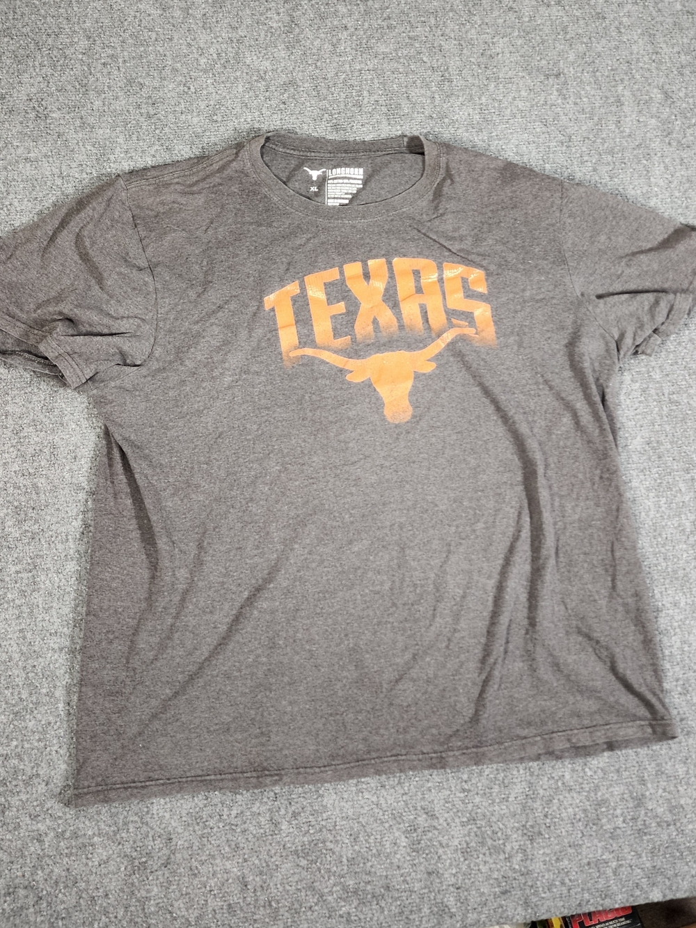 Texas Longhorns Gray Short-Sleeve Graphic Tee - Orange Logo